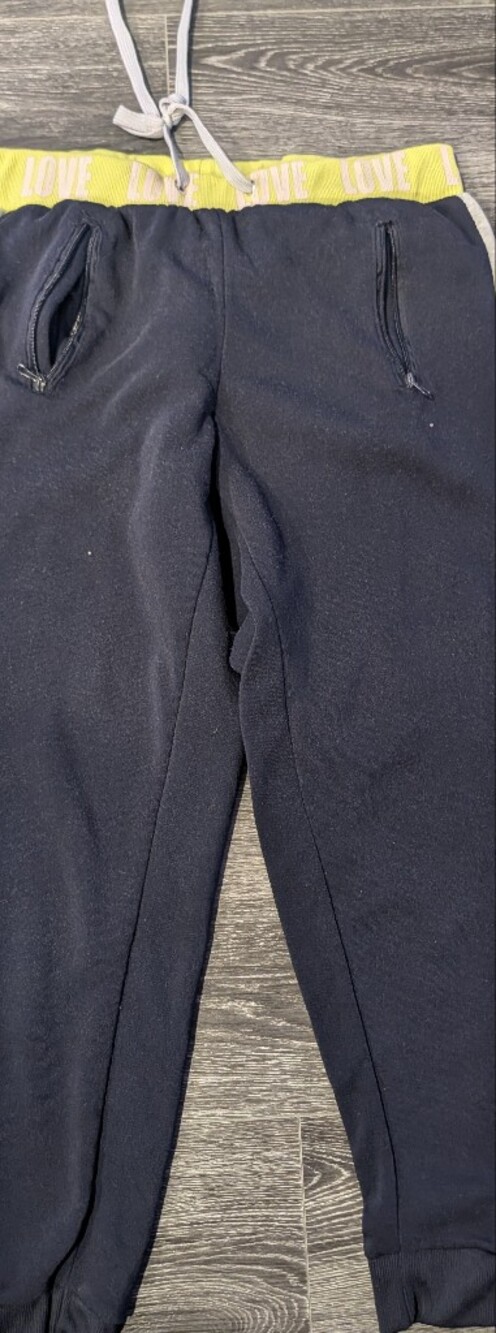 Navy Sweatpants with Yellow Accent